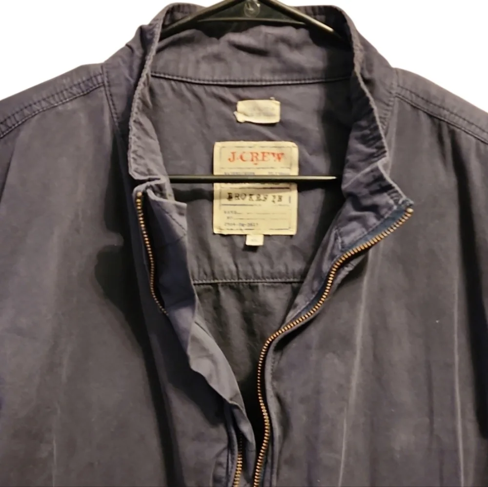 J. Crew Men's Washed Worn Authentic Vintage Style Broken In Jacket Size XL Blue